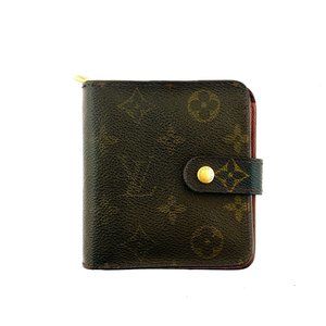 Louis Vuitton Brown Monogram Canvas and Leather Zippy Compact Clutch Wallet